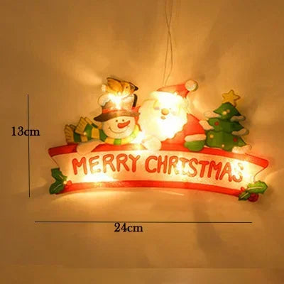 LumiFest LED Weihnachtsdeko | Schneemann & Weihnachtsmann | Leuchtende Fensterdekoration | Warmweißes Licht