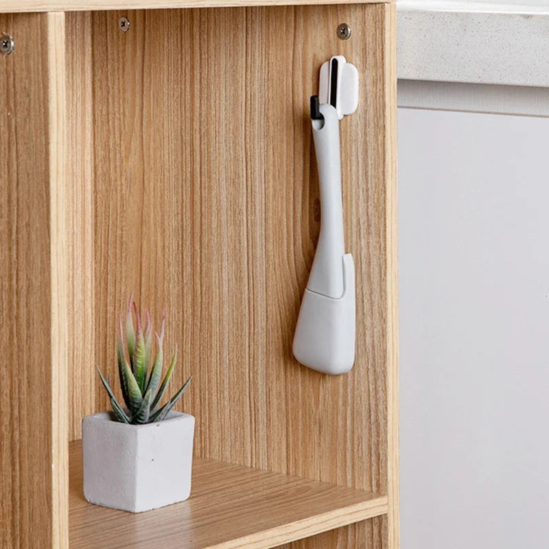 Fensterrahmen- & Fugenbürste DustLine DuoBrush | 2-in-1 Reinigungsbürste mit Mini-Handfeger | Für Fensterrahmen, Tastaturen & Ritzen | 19×5 cm