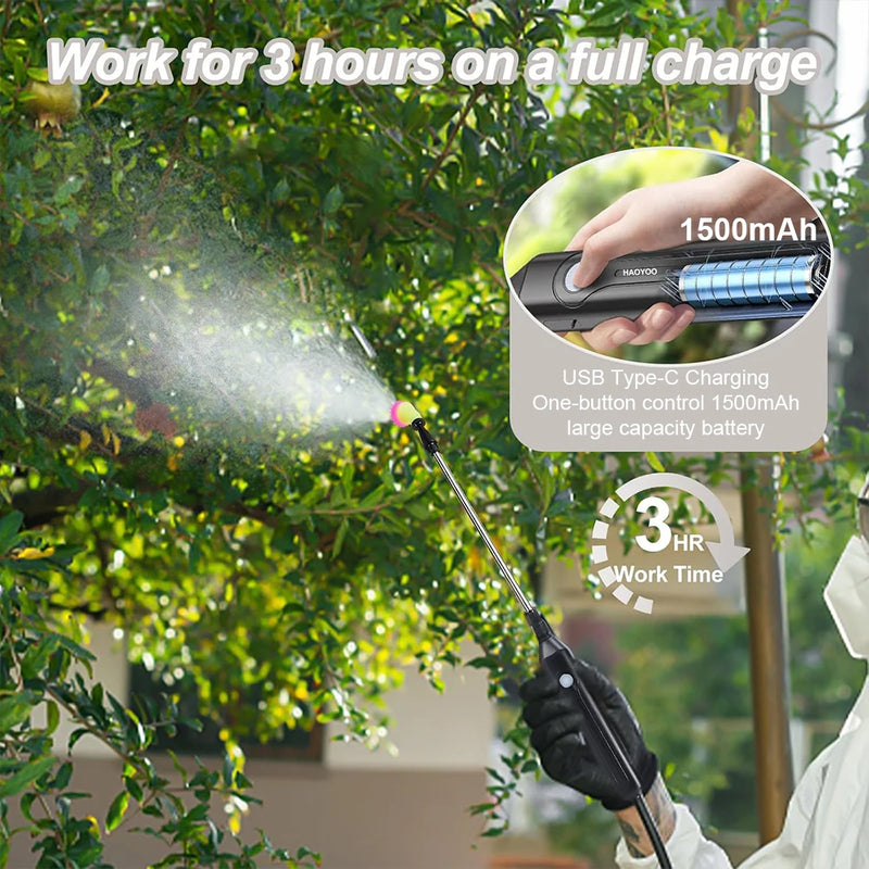 SPRAYMATE Pro Akku-Drucksprüher | 5 L Schulter-Sprühflasche | USB-Aufladung & Verstellbare Düse | Für Garten, Reinigung & Unkrautbekämpfung