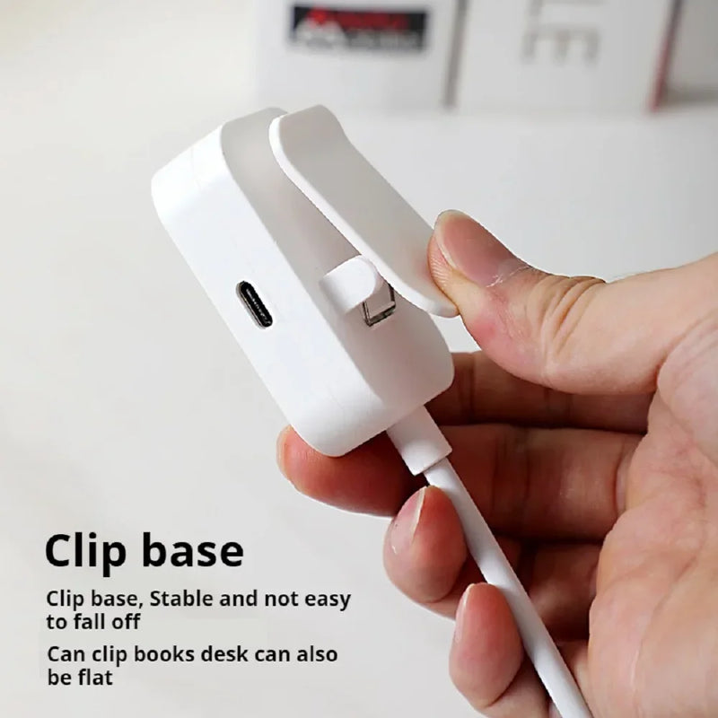 LumiClip Mini Buchlampe | LED Leselicht mit Clip | 3 Farbmodi & Stufenlose Helligkeit | USB & Akku | 360° Flex-Design