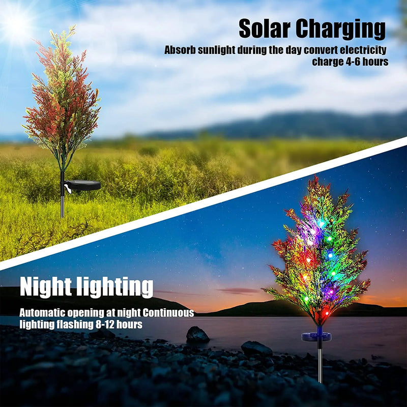 SolaroFest Pine | Solar Weihnachtsbaum Gartenleuchte | 74 cm | RGB LED | Wasserdicht IP65
