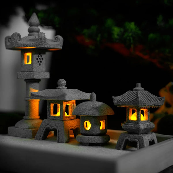 Mini-Pagode ZenStone | Sandstein-Dekoration | Für Garten, Bonsai & Zen-Oasen | Handgearbeitet