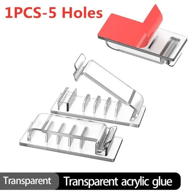 Kabelhalter ClipTidy FlexFix | Selbstklebend & platzsparend | Für 1–10 Kabel | In Schwarz, Weiß oder Transparent