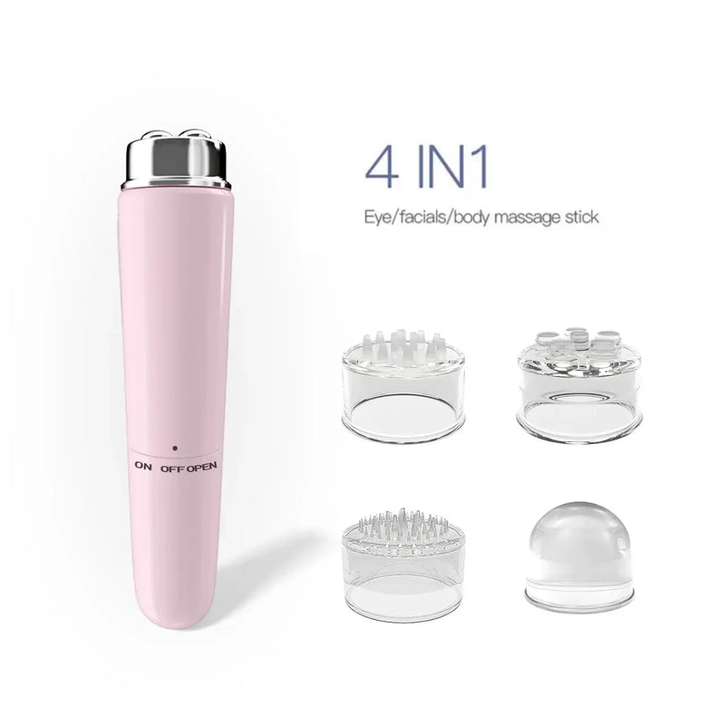 Elektrischer 4-in-1 Augen- und Gesichtsmassager VibraGlow Eyes | Mikro-Vibration gegen Augenringe & Schwellungen | Tragbar & Hautfreundlich