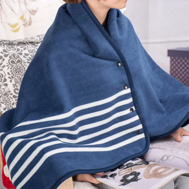 Tragbare Kuscheldecke | Flanell Poncho & Schal in Einem | Weich, Warm & Stilvoll Kariert | CozyLoom