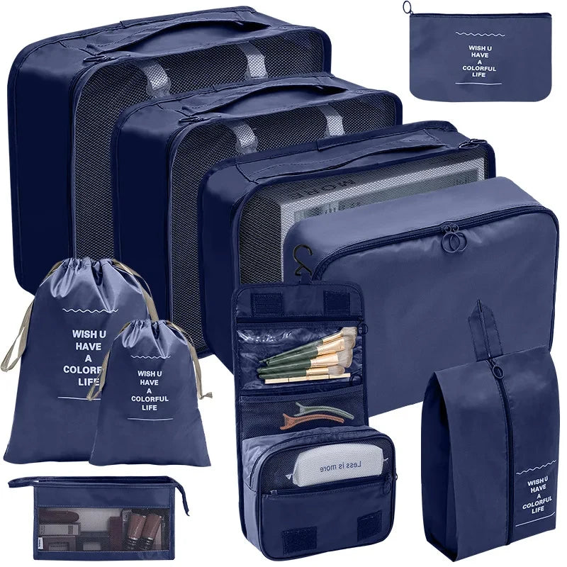 PackWunder Reise-Organizer Set 7/8/9/10-teilig | Faltbare Koffer-Organizer | Für Kleidung, Schuhe & Accessoires