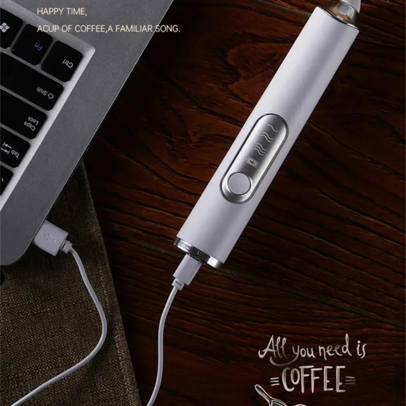 CREMIX Elektrischer Milchaufschäumer & Mixer | 3 Geschwindigkeiten | Doppelaufsatz aus Edelstahl | USB-Ladung