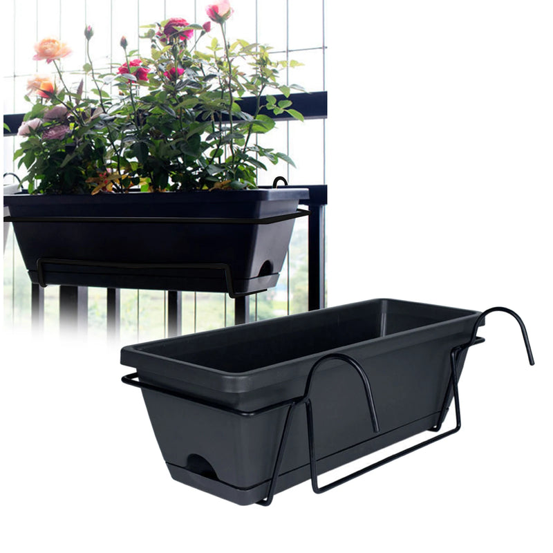 BalcoBox Pflanzkasten | Für Balkon-Geländer | Mit Abtropfschale & Aufhängung | Robust & Wetterfest