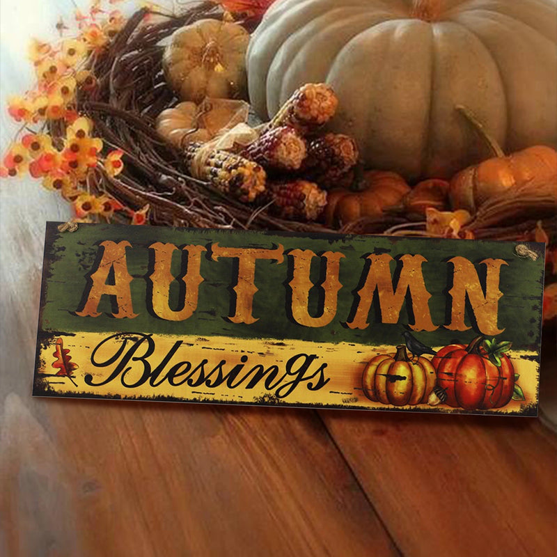 Holz-Willkommensschild HarvestWelcome | Herbst- & Erntedank-Deko für Tür & Garten
