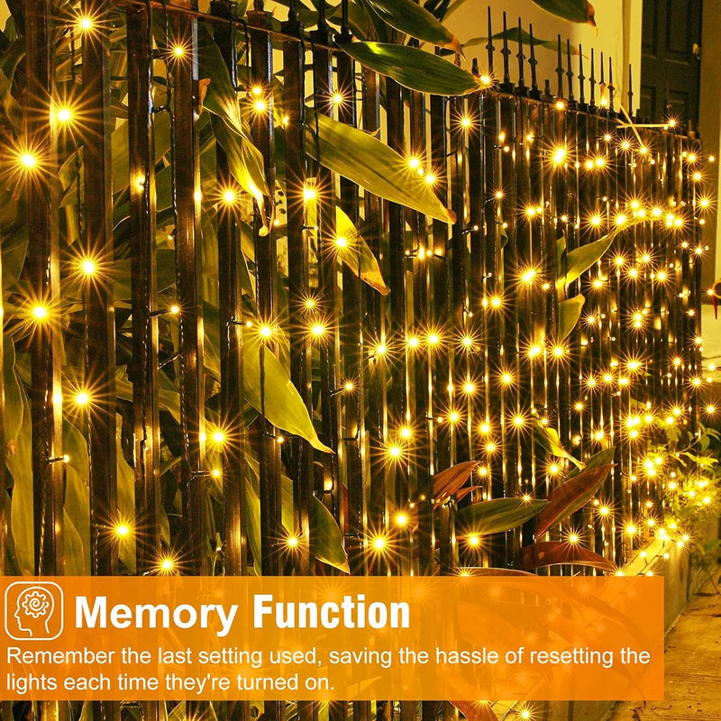 Lumivine | LED Lichterkette Außen | 8 Modi & Fernbedienung | Warmweiß oder Bunt | Wasserdicht 12–102 m
