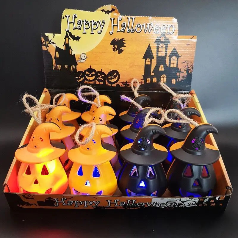 Pumpkin Glow Tragbare Halloween-Kürbislaterne für Kinder | LED-Kerzenlicht | Stimmungsvolle Deko