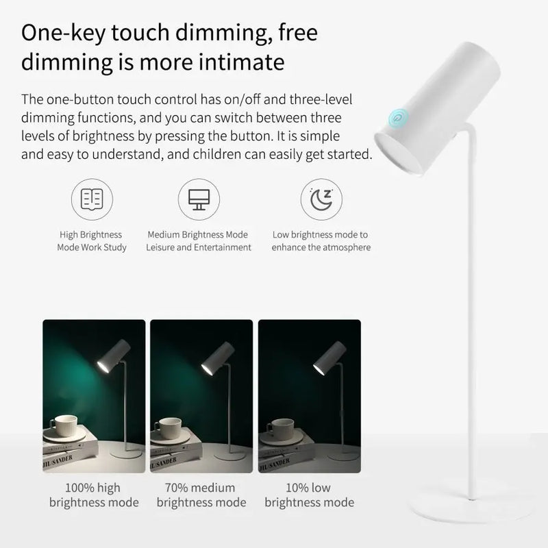 Lumora LED-Tischlampe mit Touch-Dimmung | Augenschonend & Wiederaufladbar | USB-C | 2000 mAh Akku | Für Schreibtisch, Nachttisch & Deko