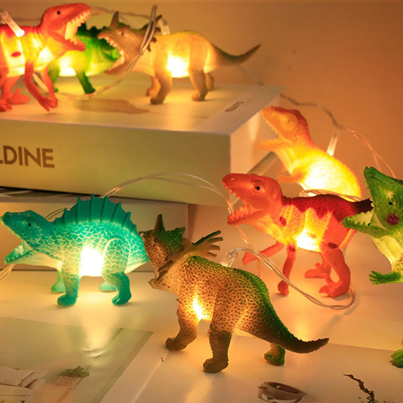 LED Dinosaurier Lichterkette DinoGlow | Batteriebetrieben | Warmweiß | Kinderzimmer & Deko