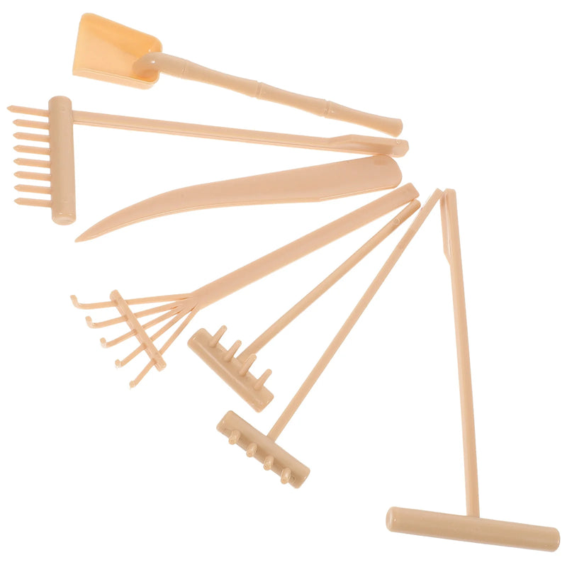 Mini-Zen-Garten Rechen-Set Sanuko ZenTools | 7-teiliges Set aus Kunststoff | Für Sandgärten, Dekoration & Achtsamkeit | 14 × 6,2 × 0,8 cm