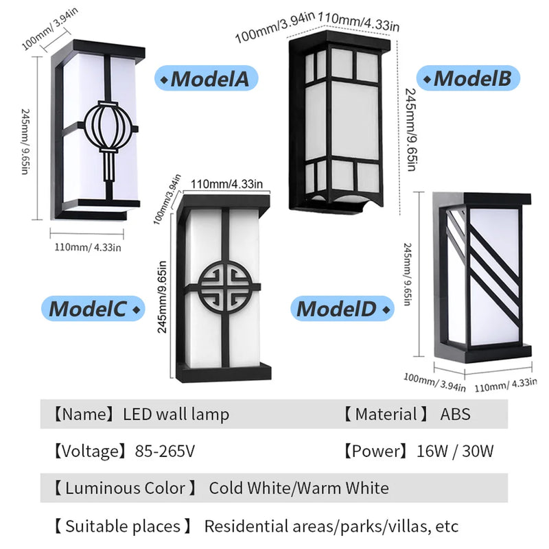Außenwandleuchte LumoGuard | LED mit Bewegungsmelder | IP65 Wasserdicht | 16W/30W