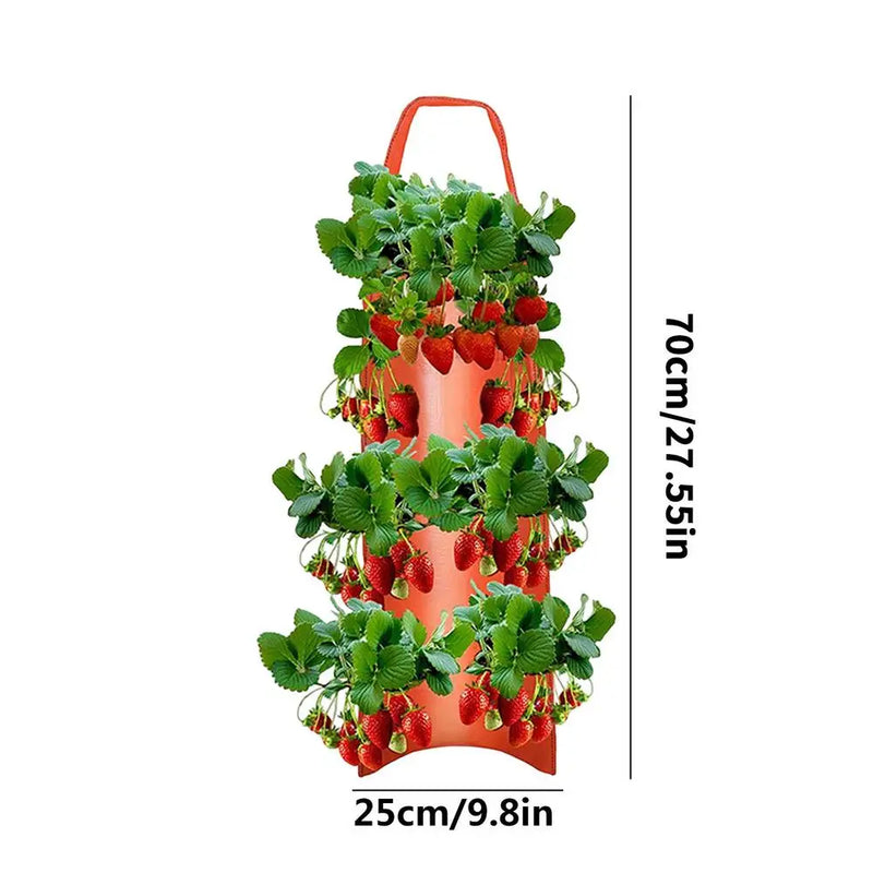 GrünHäng Pflanztasche mit 4/6/8/10 Öffnungen | Hängend & Atmungsaktiv | Für Erdbeeren, Tomaten & Kräuter | Robustes Canvas-Gewebe