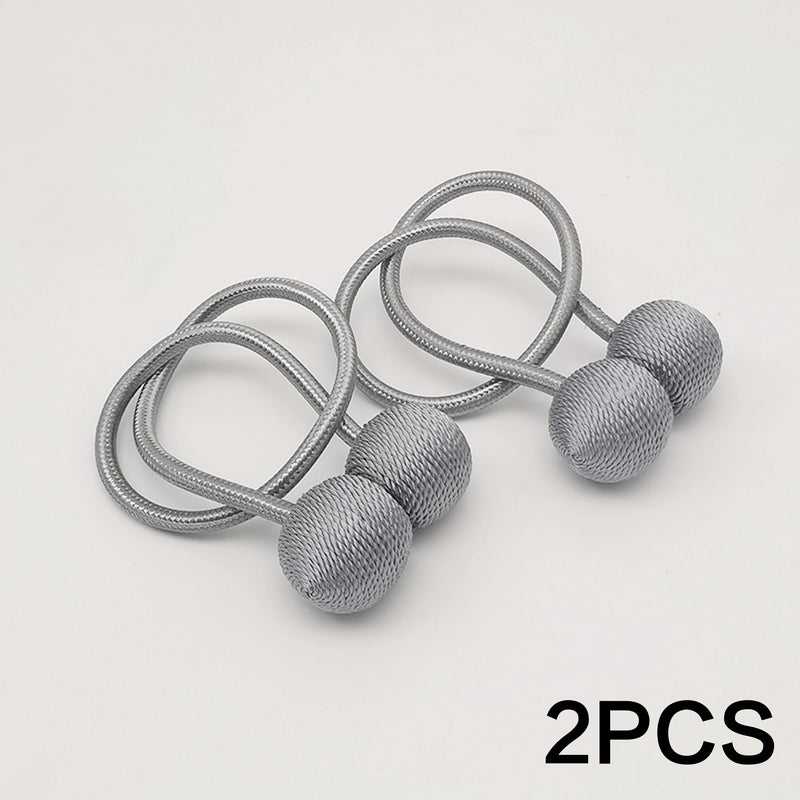 MagnoLuxe Vorhanghalter 2er-Set | Magnetische Kugel-Gardinenhalter im modernen Design | Flexible Kordel-Vorhangbinder für Wohnzimmer & Schlafzimmer