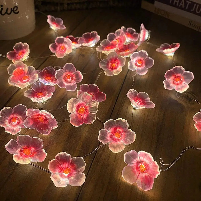 Blütenzauber LED-Lichterkette | Kirschblüten-Design | 3 m | Batteriebetrieben