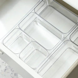 ClaryBox Transparente Aufbewahrungsbox aus Kunststoff | Stapelbar & klar | Für Schmuck, Make-up & Bürobedarf