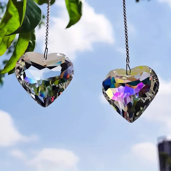 Suncatcher LumiKristall Duo | 2er-Set Kristall-Prismen | Regenbogenfänger für Fenster, Balkon & Garten