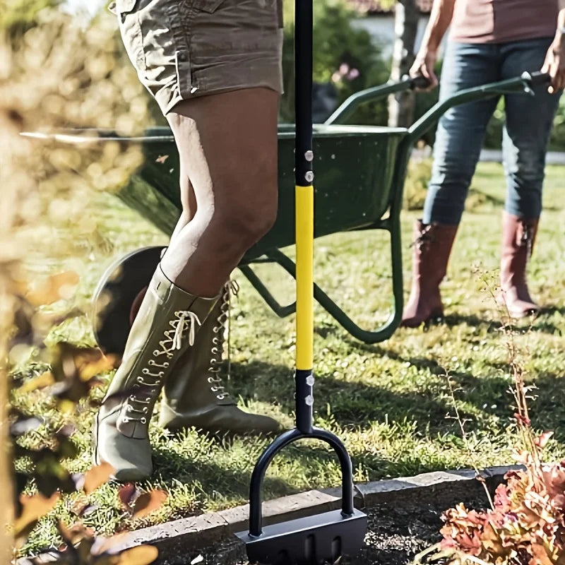EdgeMaster Rasenkantenstecher | Halbmond-Design mit Wellenschliff | Manuelles Werkzeug für saubere Rasenkanten & Beete