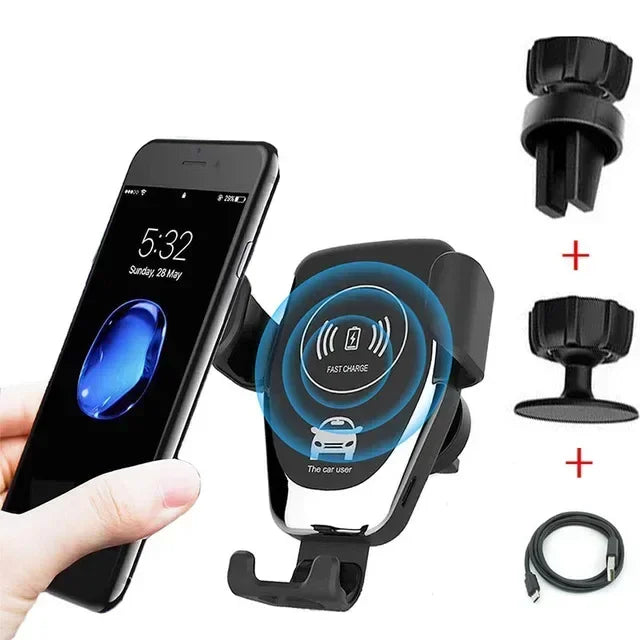 DRIVOLT Auto-Handyhalterung mit 30W Wireless Charger | Automatische Arretierung | Qi-Ladung & Sicherheitsfunktionen | Für Lüftungsschlitze