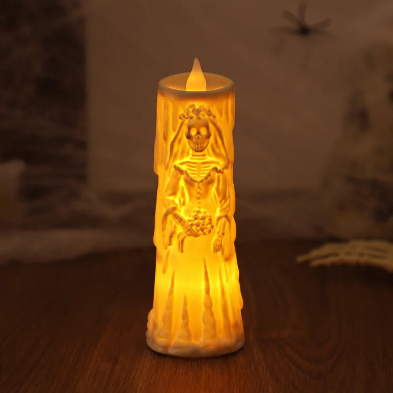 Skelett-Lampe HallowGlow | LED Horror-Kerze | Braut & Bräutigam Figur | Halloween Deko