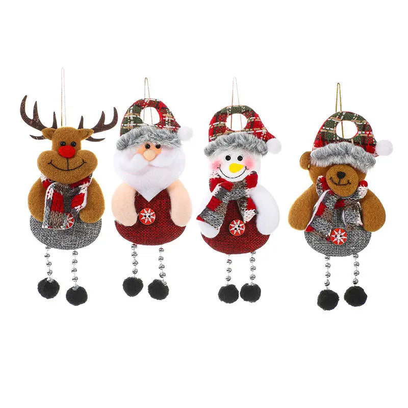 Weihnachtsanhänger Set | 4er-Set Christbaumschmuck mit Schneemann & festlichen Motiven | Nordivio
