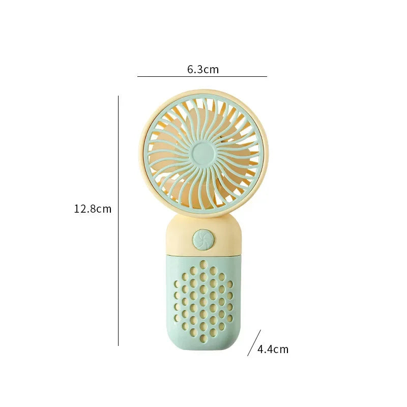 Mini-Handventilator PockeLuft 2025 | USB-aufladbar | Tragbar & superleise | Süßes Cartoon-Design für Kinder & Schule
