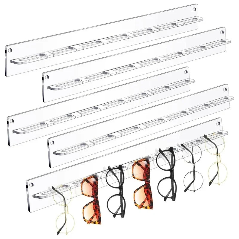 Glasario Wandhalterung für Sonnenbrillen | Aus klarem Acryl | Platzsparender Brillenständer für Zuhause & Geschäft