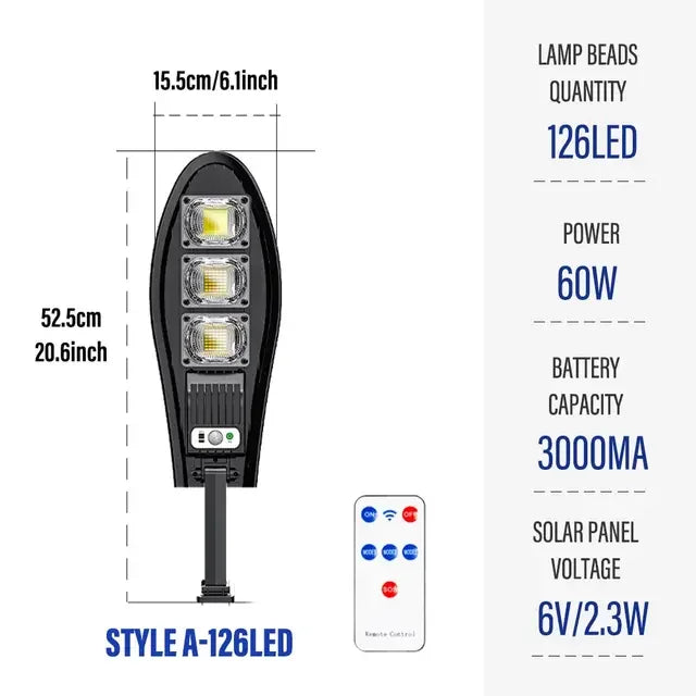 Lumorex Solar Wandleuchte mit Bewegungsmelder & Fernbedienung | 42–168 LEDs | IP65 Wasserdicht | 3 Modi