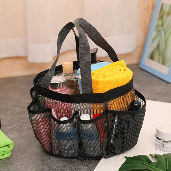 Marivida Mesh Strandtasche mit 8 Fächern | Wasserdicht & Faltbar | Leichte XXL Pooltasche für Strand, Schwimmbad & Urlaub
