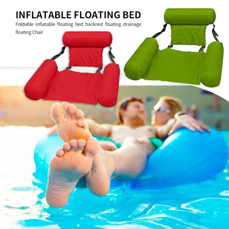 Aufblasbarer Wasserhängesessel | Verstellbar & Tragbar | AquaLiva Pool-Lounge für Strand & Schwimmbad – 100×120 cm
