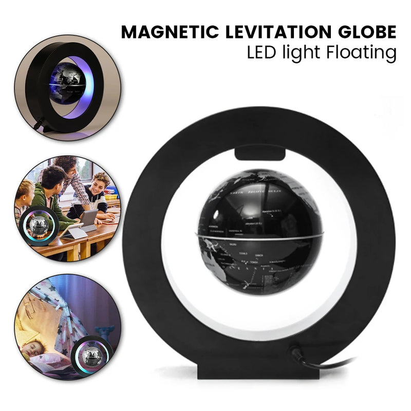 Schwebender Globus MagnoGlobe | Magnetische Levitation | LED-Beleuchtung | 17,5 × 17,5 × 4,5 cm | Geschenkidee