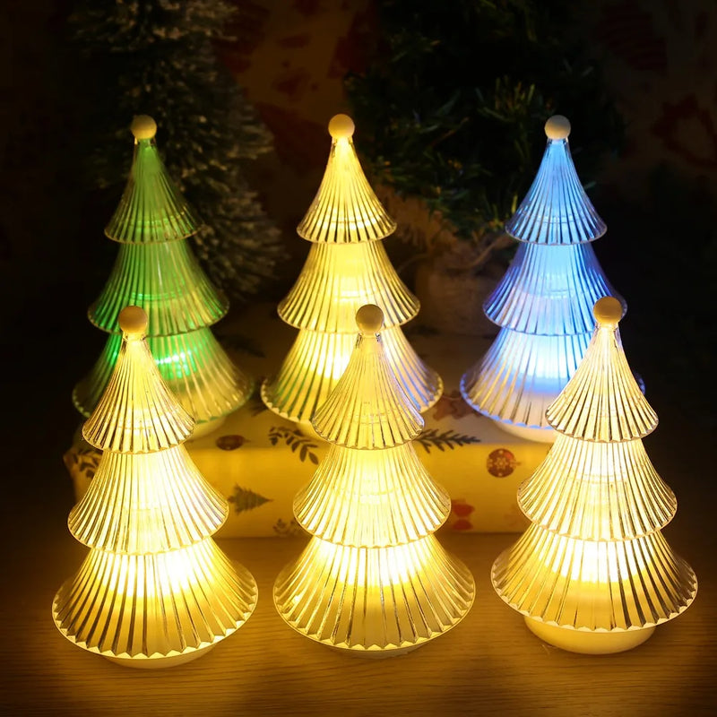 LED Weihnachtsbaum Trilumia | 3-stufiger Leuchtbaum | Buntes Nachtlicht | Batteriebetrieben | 13,5 × 8 cm | Weihnachtsdeko & Geschenkidee
