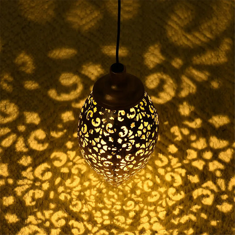 Lumivis SolArt Solar Gartenlaterne Tropfenform | Wasserfest & Projektionseffekt | Metall | Für Balkon, Terrasse & Außenbereich