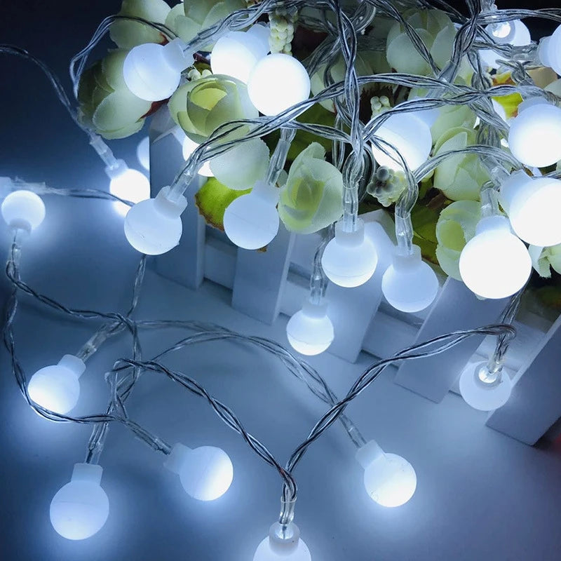 LumiSphere Glow | LED Lichterkette Kugeln | 10 m | 80 LEDs | USB & Batteriebetrieb | Warmweiß oder Bunt | Hochzeit & Weihnachtsdeko