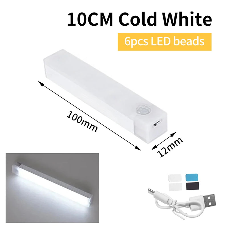 LumoSense Kabelloses LED-Nachtlicht mit Bewegungssensor | Wiederaufladbar & Dimmbar | Für Schrank, Küche & Schlafzimmer | Versch. Größen