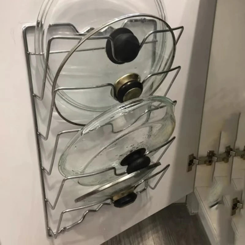 Topfdeckelhalter WallLidMax | 5 Ebenen | Rostfrei & Platzsparend | Wandregal aus Metall