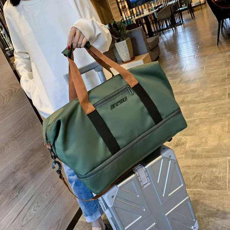 VOLARIS Fitness-Reisetasche | Große Kapazität | Trockennass-Trennung | Hand- & Schultertasche für Damen
