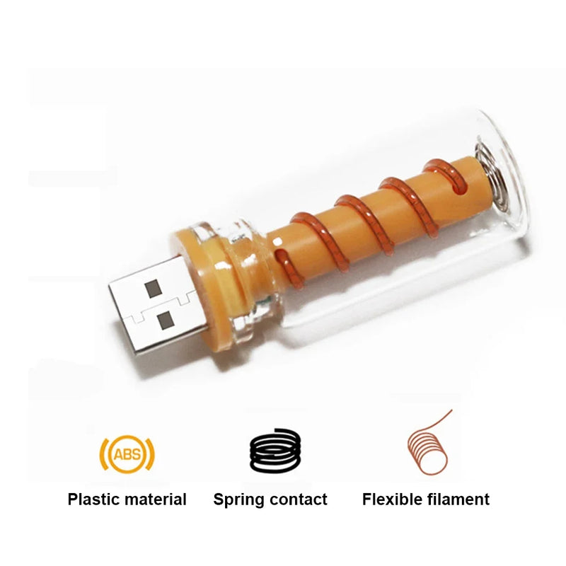 LumiGlow USB Atmosphärenlicht | Touch-Dimmbar & Tragbar | LED Filament Mini Lampe im Glasdesign | Für Auto, Schlafzimmer & Reisen