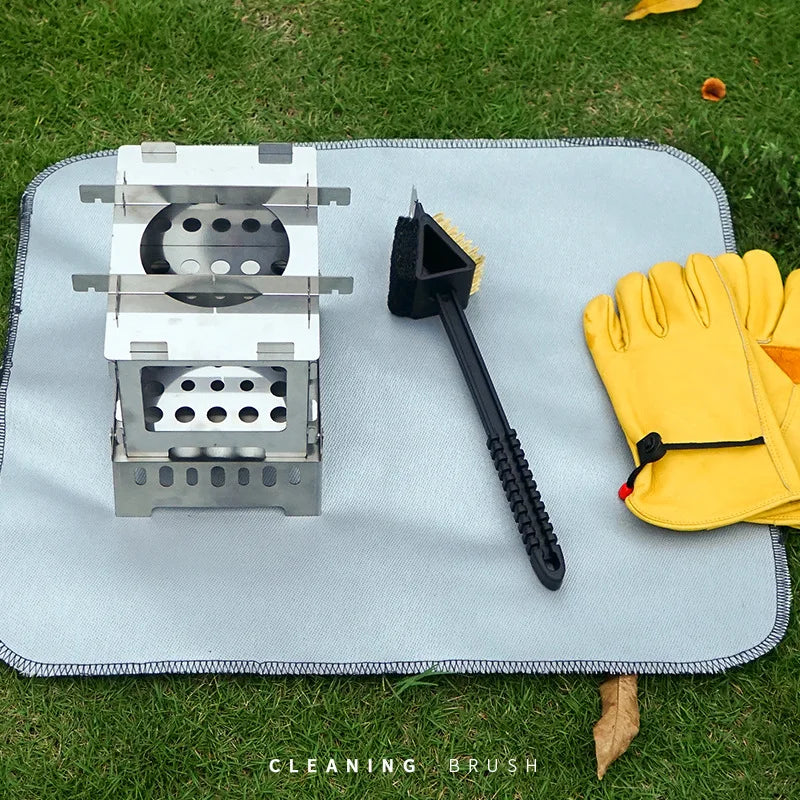 GrillMeister BBQ Grillbürste 3-in-1 | Kupferdraht & Schaber | Für Grill & Backofen | Extra Langer Griff