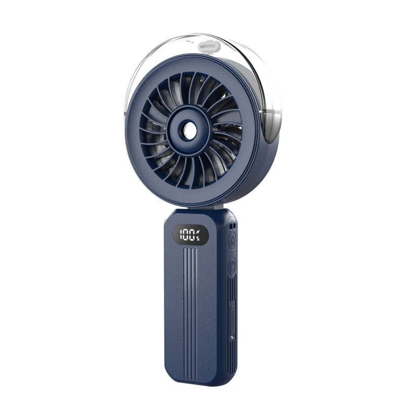 Mini-Ventilator Breezora Pro | Faltbar & Tragbar | Mit Sprühfunktion & USB-Aufladung | Für Hand, Tisch & Halsband