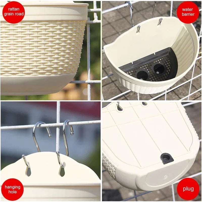 Hängepflanztopf RattaFlor | Ø 21 cm | Geflecht-Optik aus Kunststoff | UV-beständig | Für Wand, Balkon & Garten