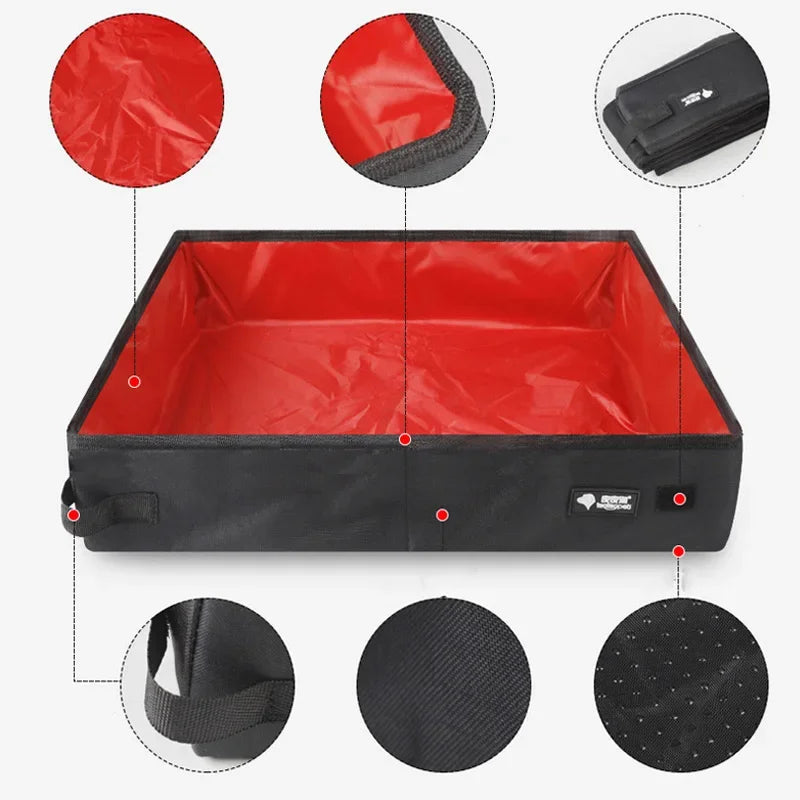 Faltbare Katzentoilette Travapet FlexPotty | Tragbare & wasserdichte Outdoor-Toilette für Katzen & kleine Hunde | 40×30×15 cm