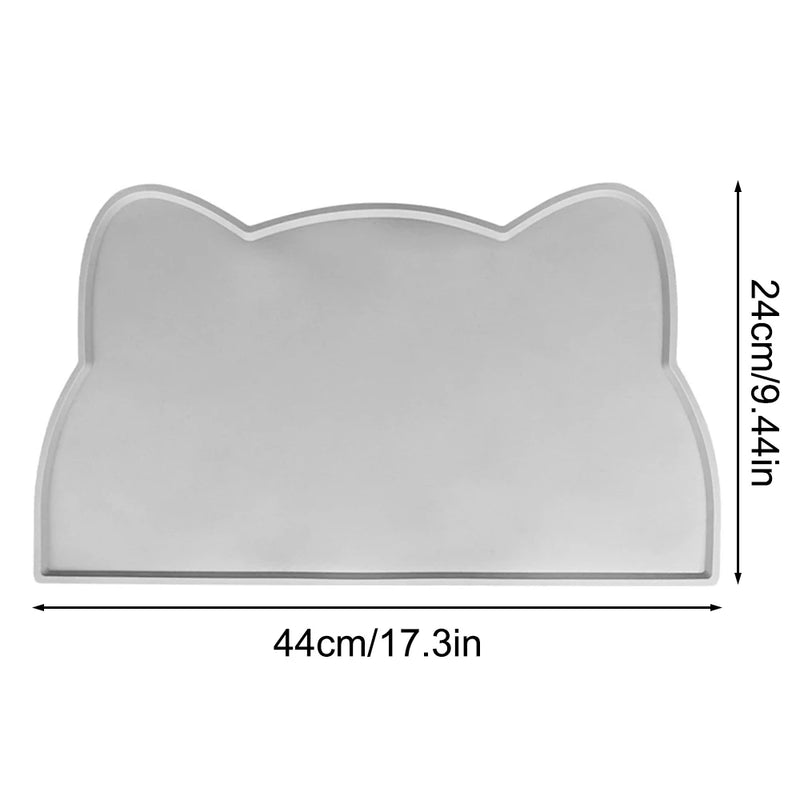 FutterFixx Futtermatte für Hunde & Katzen | Rutschfest & Wasserdicht | Silikon Katzendesign | 44x25 cm