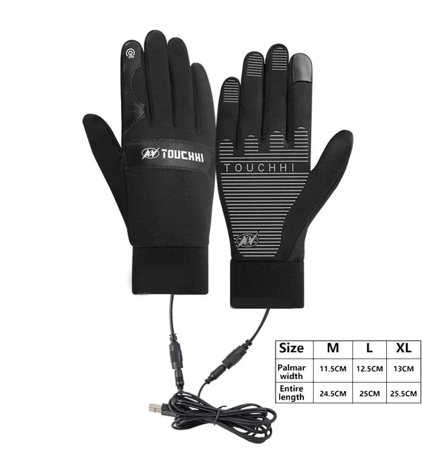 ThermaGlide USB Beheizte Handschuhe | Wasserdicht & Touchscreen-fähig | Winter-Handwärmer für Skifahren, Motorrad & Outdoor