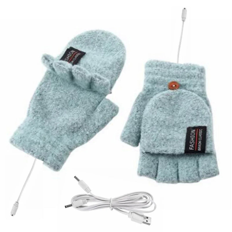 ThermoLoom USB Heizhandschuhe | 3 Wärmestufen | Weiches Strickmaterial | Unisex Einheitsgröße