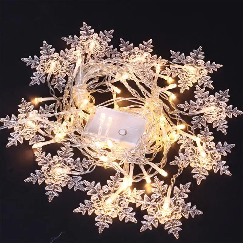 LED Schneeflocken Lichterkette SnowGleam | 3,2 m Vorhangbeleuchtung | 8 Modi | Wasserdicht IP44 | Weihnachts- & Partydeko