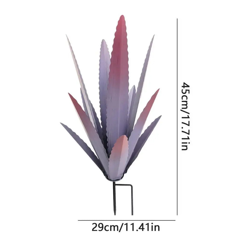 Floraza Metall Agave Skulptur | Handgefertigte Gartendeko | Wetterfest & Elegant | 29 × 29 × 45 cm